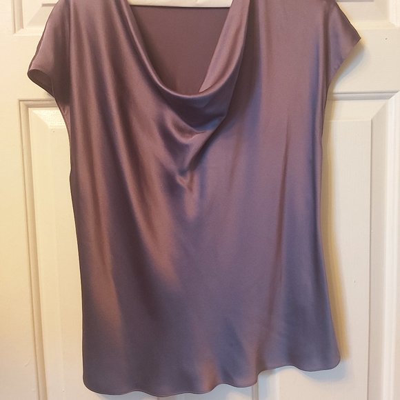New VINCE purple mauve cowl neck 100% silk top - Medium - Picture 1 of 5